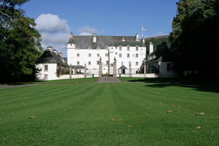 Image across lawn to front of Traquair House