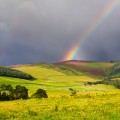 Double rainbow forming on the western outskirts of Innerleithen, Scottish Borders