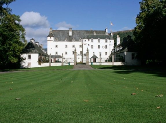 Image across lawn to front of Traquair House