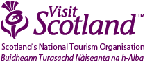 Purple logo with a thistle for Visit Scotand - Scotland's National Tourism Organisation